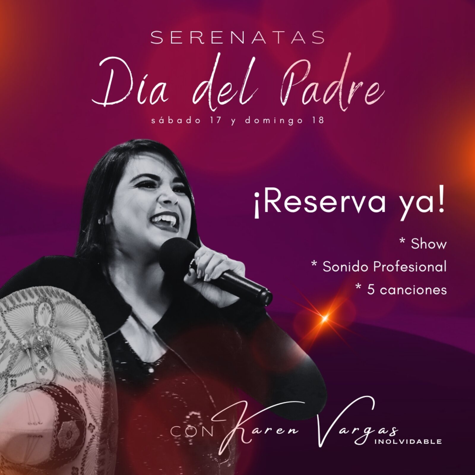 Serenata para papa con karen vargas anuncio